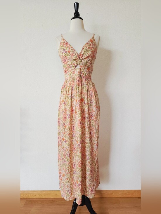 Dresses & Skirts - Floral Twist-Front Maxi Dress - Pink Multi